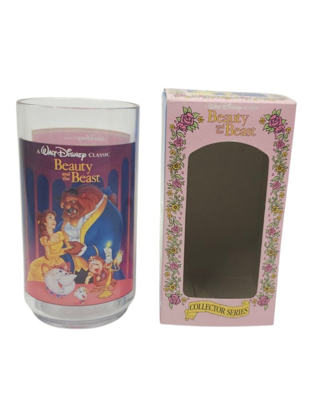 Disney Beauty The Beast Plastic Glass 1994 Burger King Collector Series Boxed